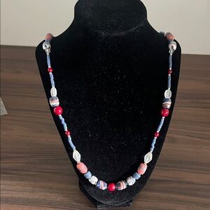 West African Krobo glass bead necklace, EUC